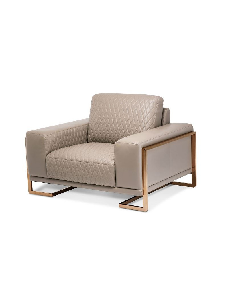 Gianna Leather Sofa - Lt. Coffee By Michael Amini