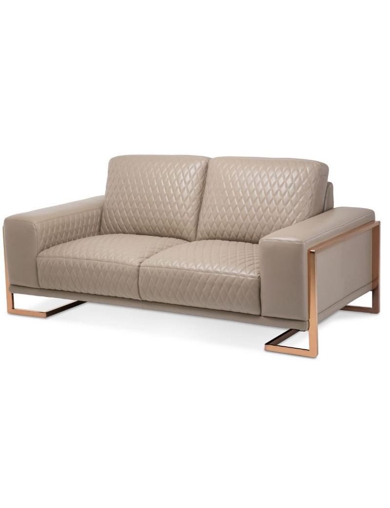 Gianna Leather Sofa - Lt. Coffee By Michael Amini