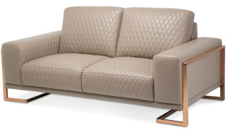 Gianna Leather Sofa - Lt. Coffee By Michael Amini