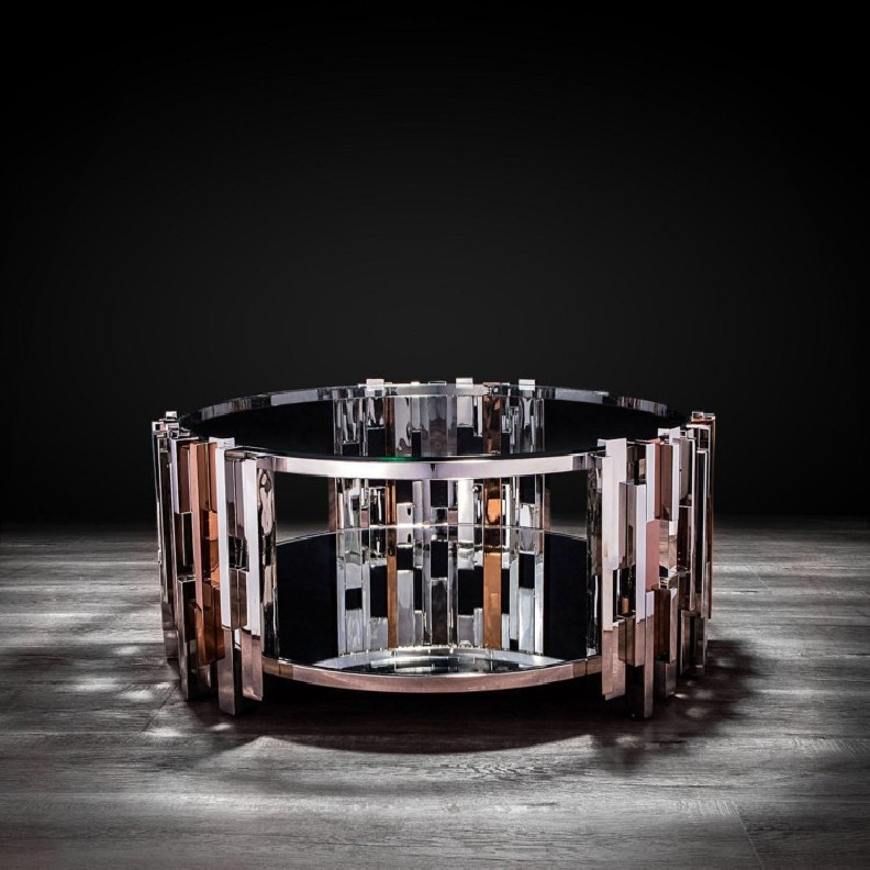 Illusion Round Coffee Table | Silver by Roberto Grassie