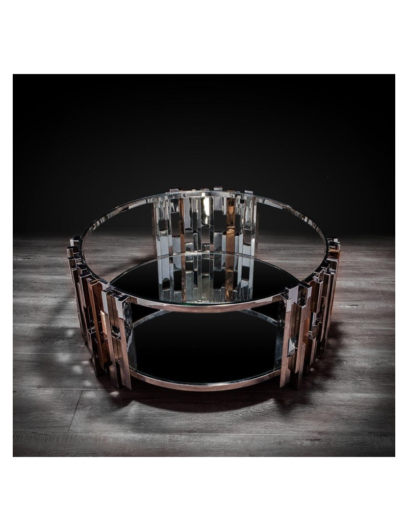 Illusion Round Coffee Table | Silver by Roberto Grassie