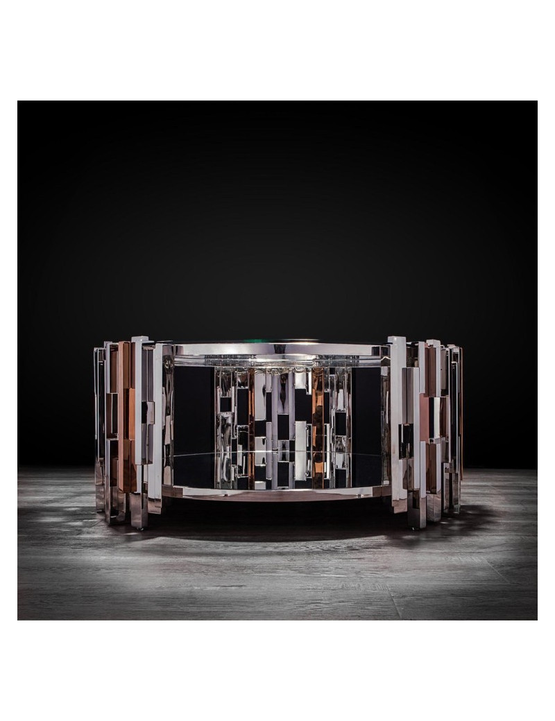 Illusion Round Coffee Table | Silver by Roberto Grassie