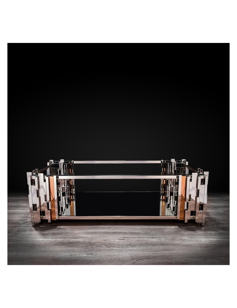 Illusion Rectangular Coffee Table | Silver By Robert Grassie