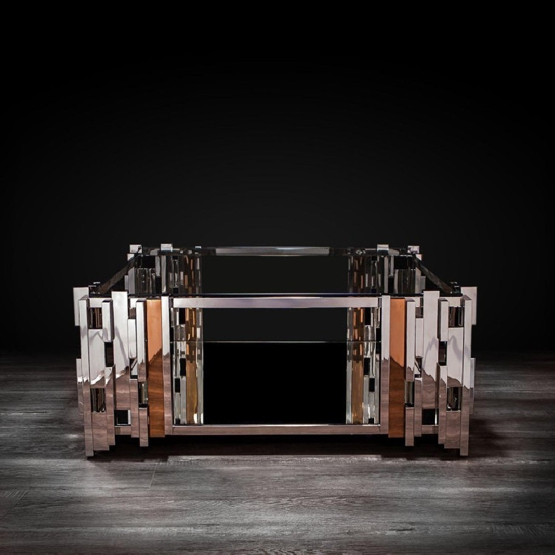 Illusion Square Coffee Table | Silver By Roberto Grassie