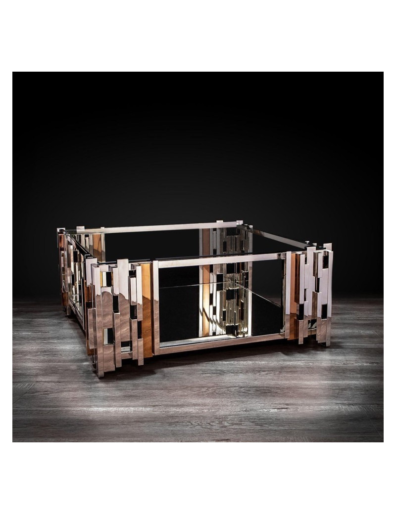 Illusion Square Coffee Table | Silver By Roberto Grassie