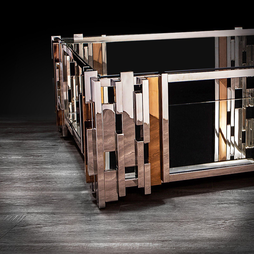 Illusion Square Coffee Table | Silver By Roberto Grassie