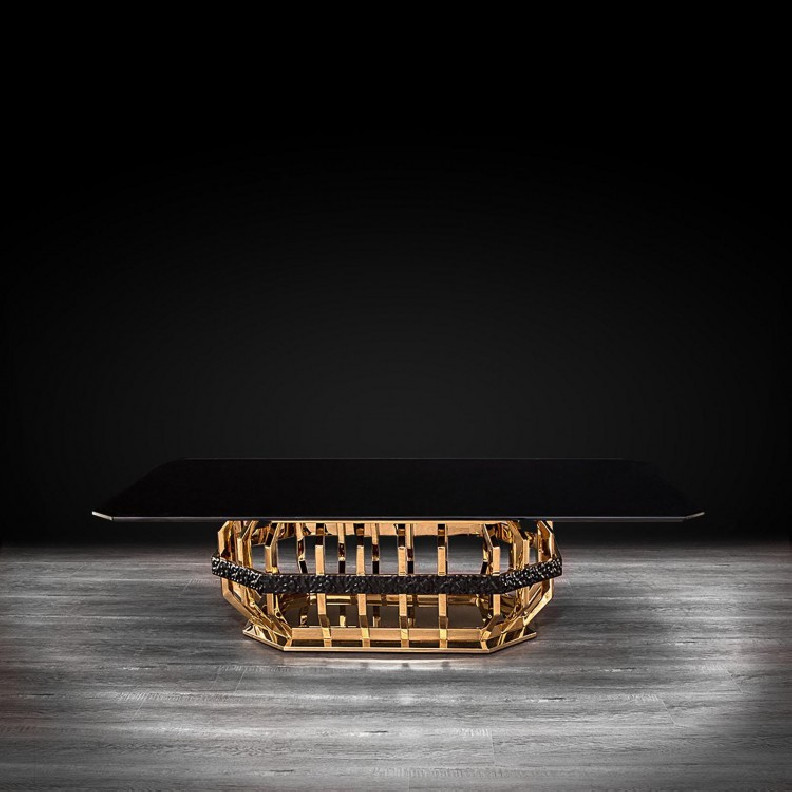 Milano Rectangular Coffee Table | Gold By Roberto Grassie