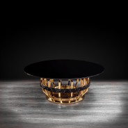 Milano Round Glass Top Coffee Table | Gold By Roberto Grassie