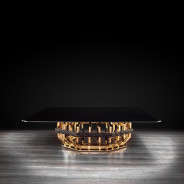 Milano Square Glass Top Coffee Table | Gold By Roberto Grassie