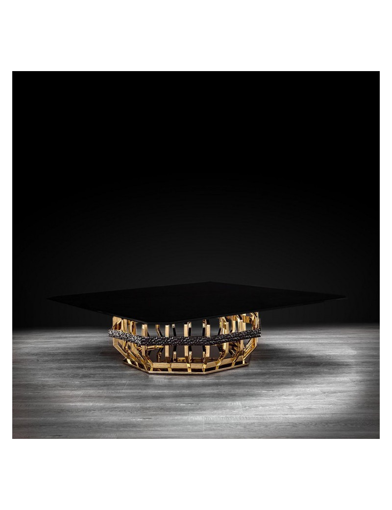 Milano Square Glass Top Coffee Table | Gold By Roberto Grassie