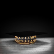 Milano Square Glass Top Coffee Table | Gold By Roberto Grassie