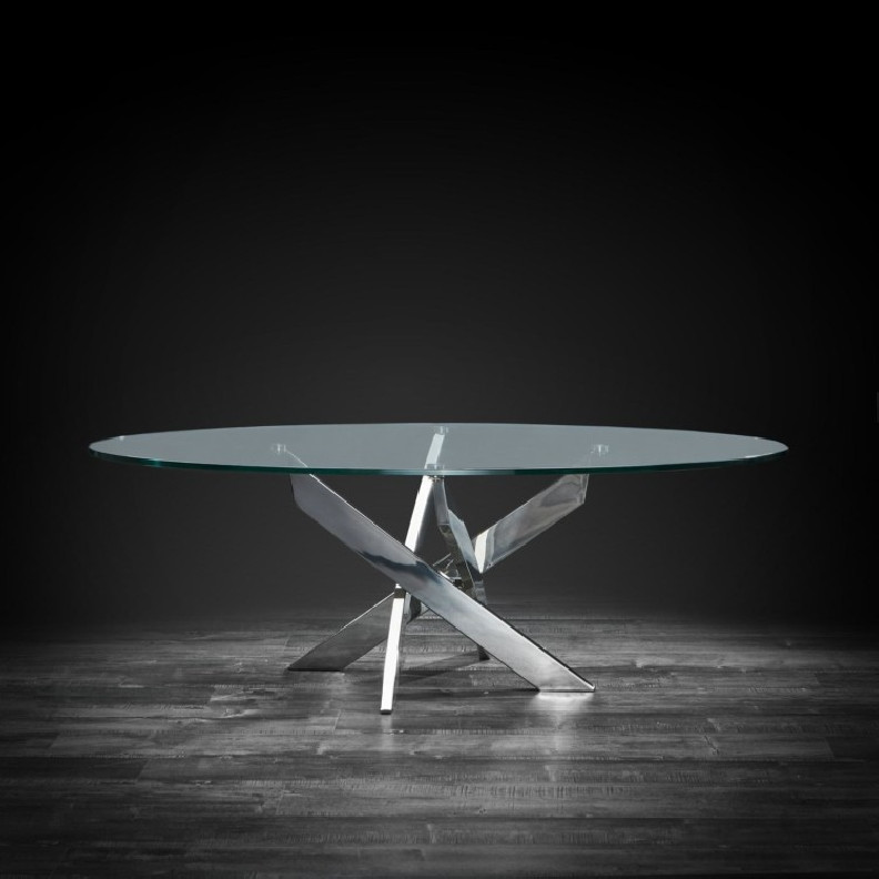 Loki Coffee Table polished stainless steel finish By Roberto Grassie