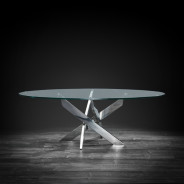 Loki Coffee Table polished stainless steel finish By Roberto Grassie