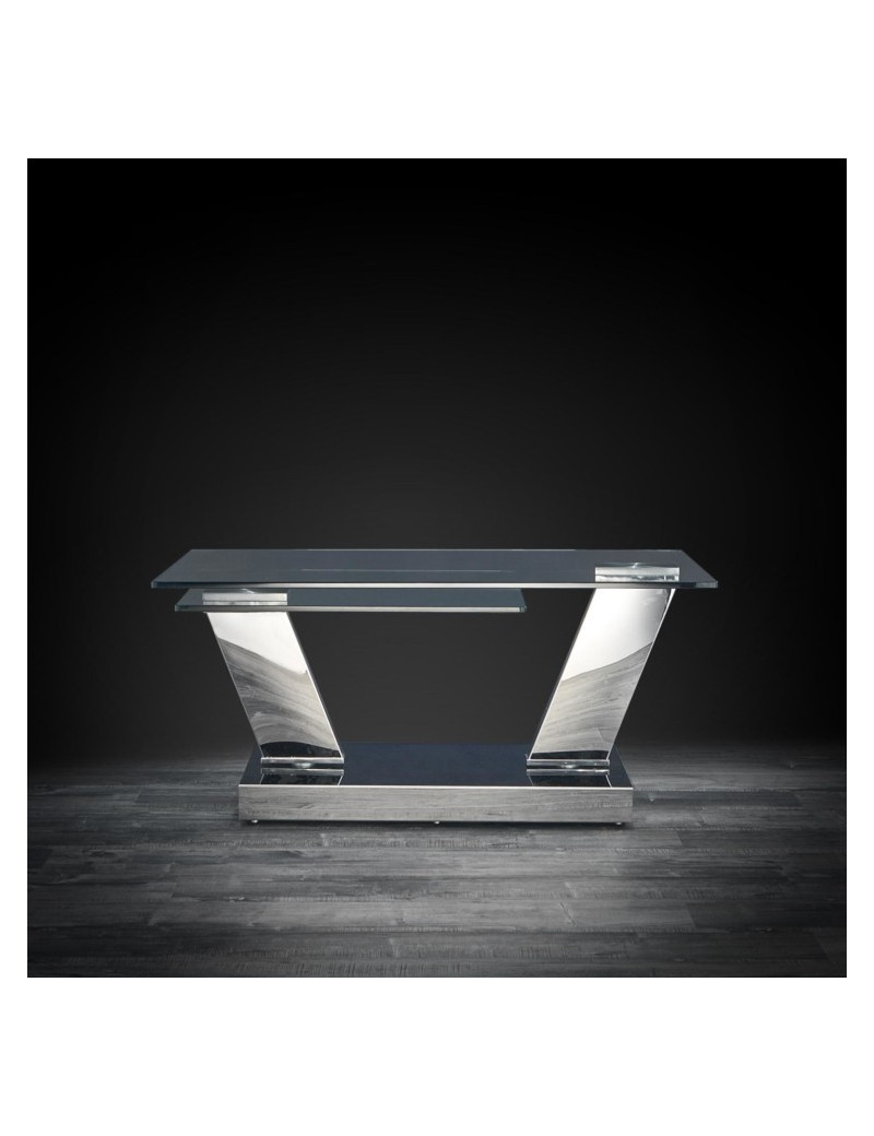 Omnia Coffee Table polished stainless steel base By Roberto Grassie