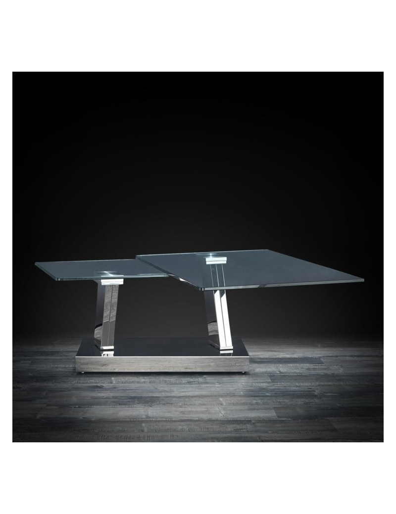 Omnia Coffee Table polished stainless steel base By Roberto Grassie