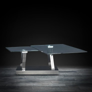 Omnia Coffee Table polished stainless steel base By Roberto Grassie