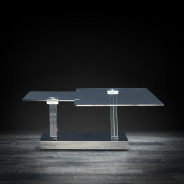 Omnia Coffee Table polished stainless steel base By Roberto Grassie