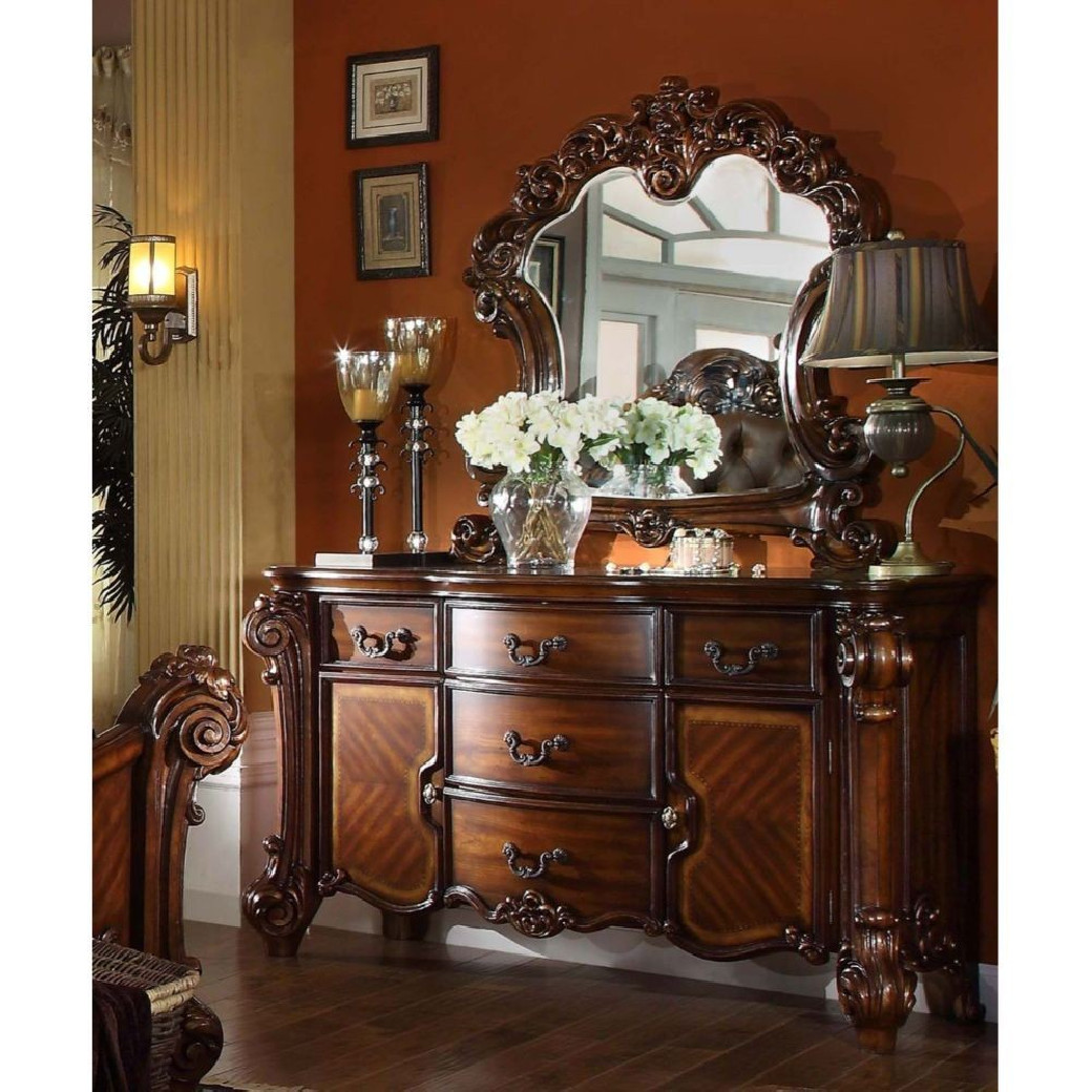 62000 Rectangular  Dining Set Cherry Finish Vendome Collection by Acme Furniture