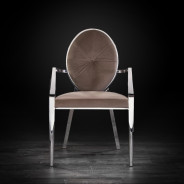 Regina Silver Dining Arm Chair By Roberto Grassie