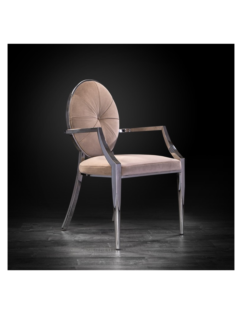Regina Silver Dining Arm Chair By Roberto Grassie