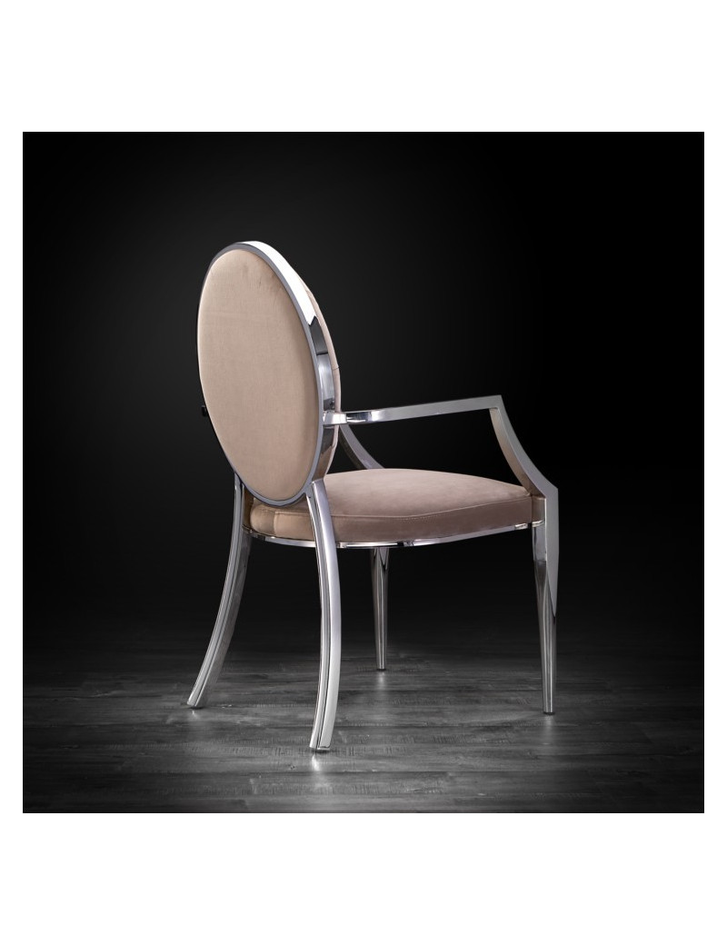 Regina Silver Dining Arm Chair By Roberto Grassie
