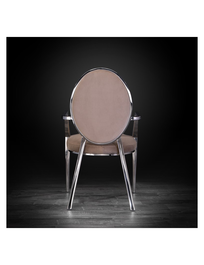 Regina Silver Dining Arm Chair By Roberto Grassie