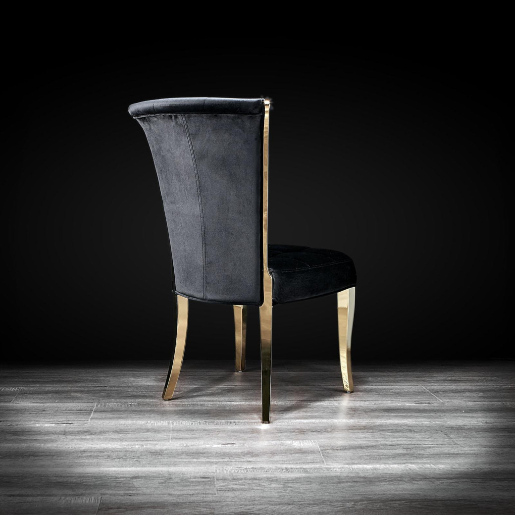 Alanso Gold Dining Black Chair By Roberto Grassie