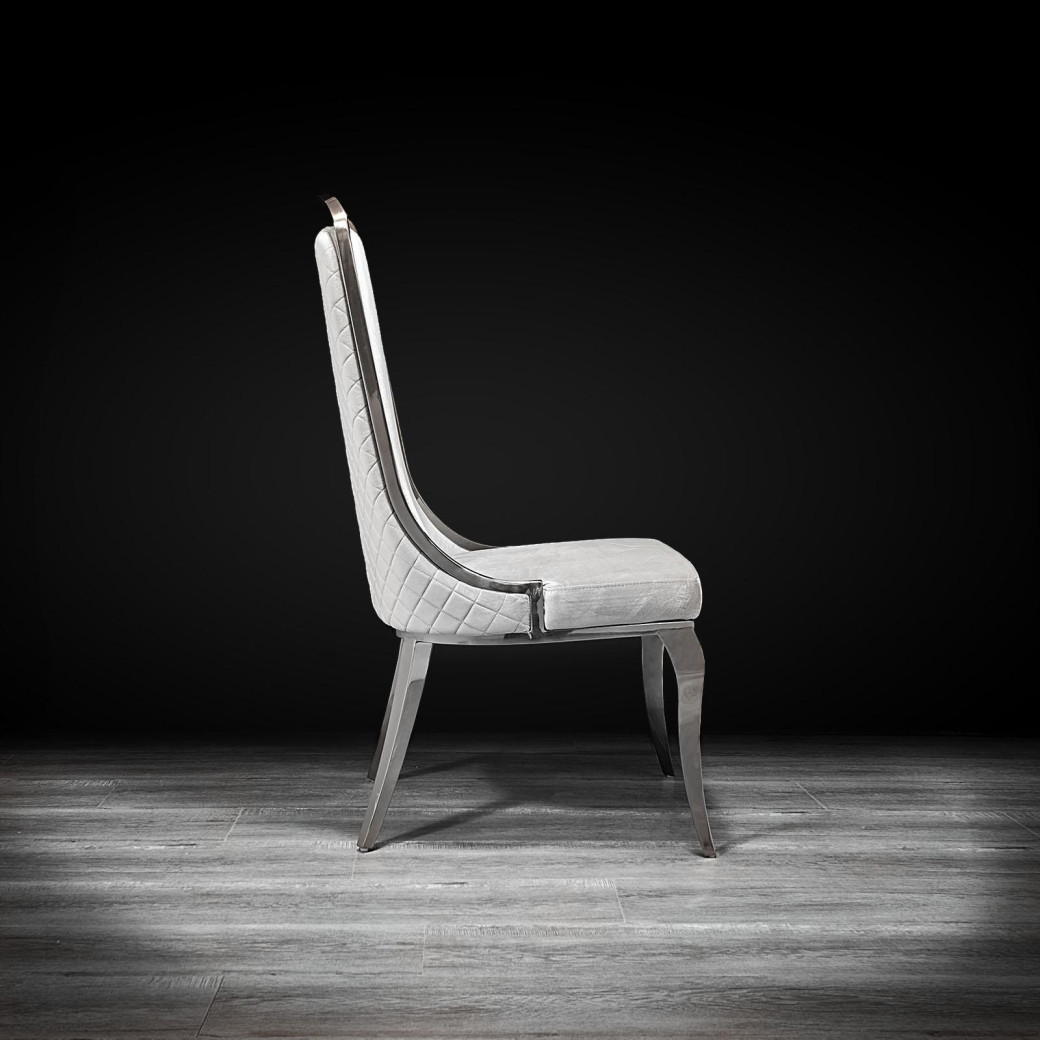 Milano Silver Gray Dining Chair By Roberto Grassie