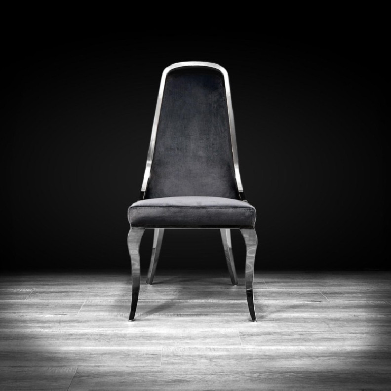 Milano Silver / Black Dining Chair By Roberto Grassie
