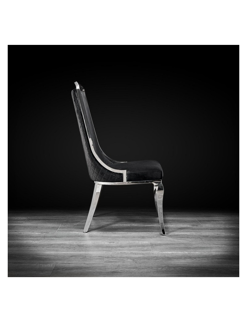 Milano Silver / Black Dining Chair By Roberto Grassie
