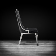 Milano Silver / Black Dining Chair By Roberto Grassie