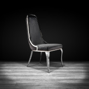 Milano Silver / Black Dining Chair By Roberto Grassie