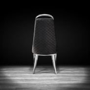 Milano Silver / Black Dining Chair By Roberto Grassie