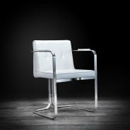 Marvin White Arm Dining Chair By Roberto Grassie