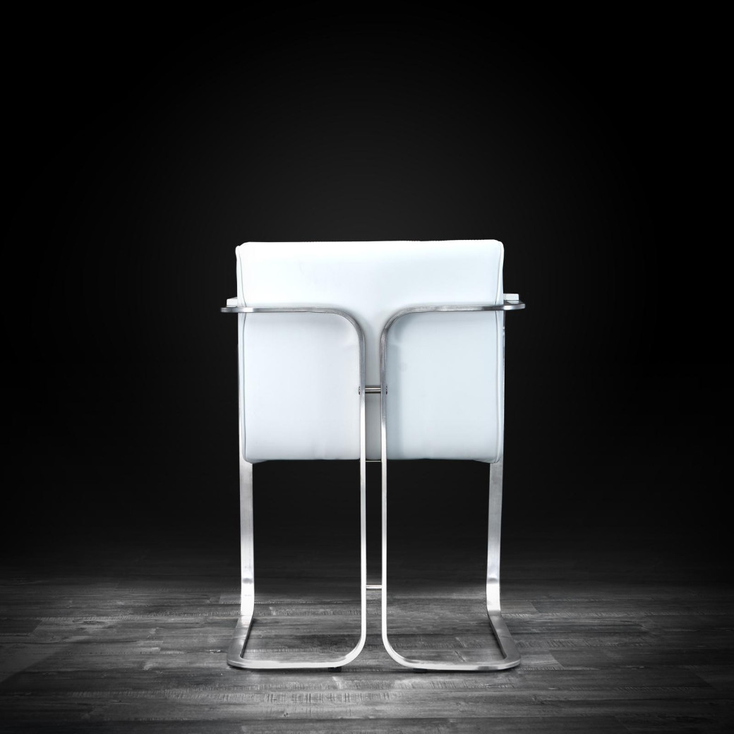 Marvin White Arm Dining Chair By Roberto Grassie