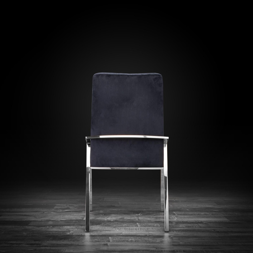 Nolan Silver / Black Dining Chair By Roberto Grassie
