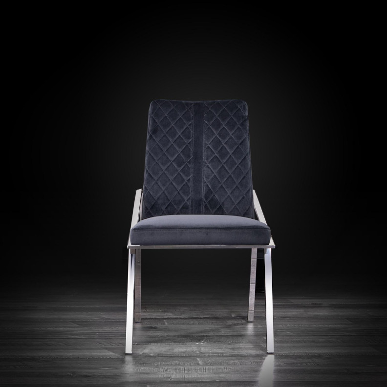 Nolan Silver / Black Dining Chair By Roberto Grassie