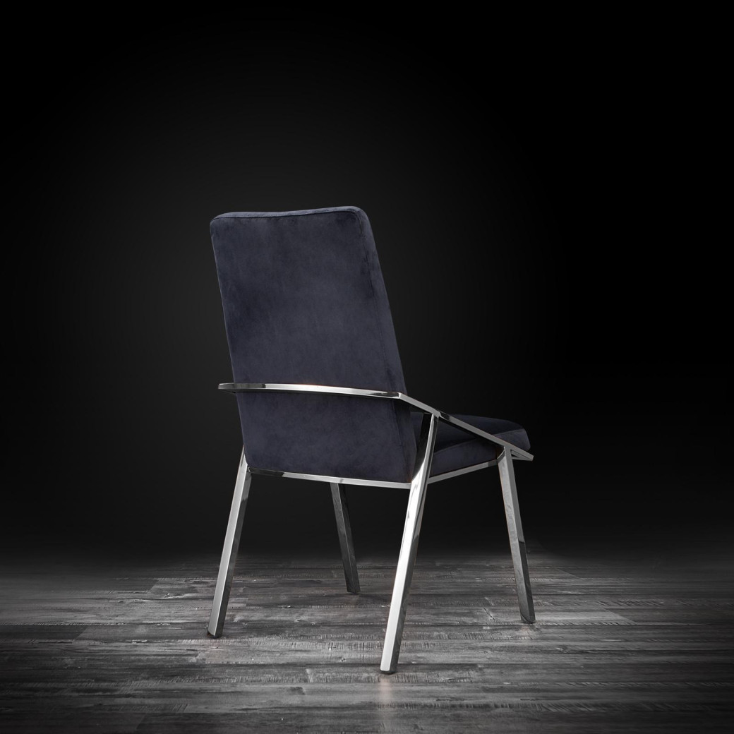 Nolan Silver / Black Dining Chair By Roberto Grassie