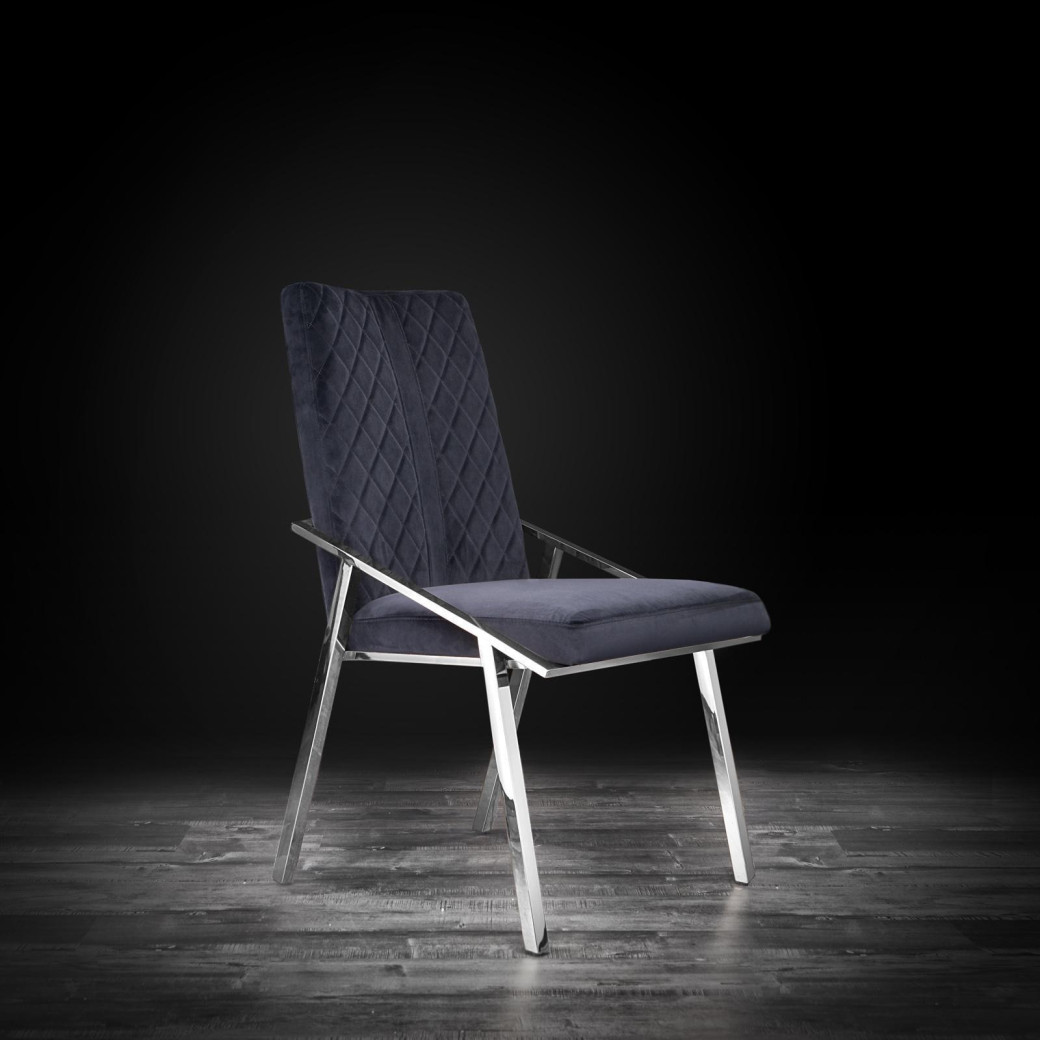 Nolan Silver / Black Dining Chair By Roberto Grassie