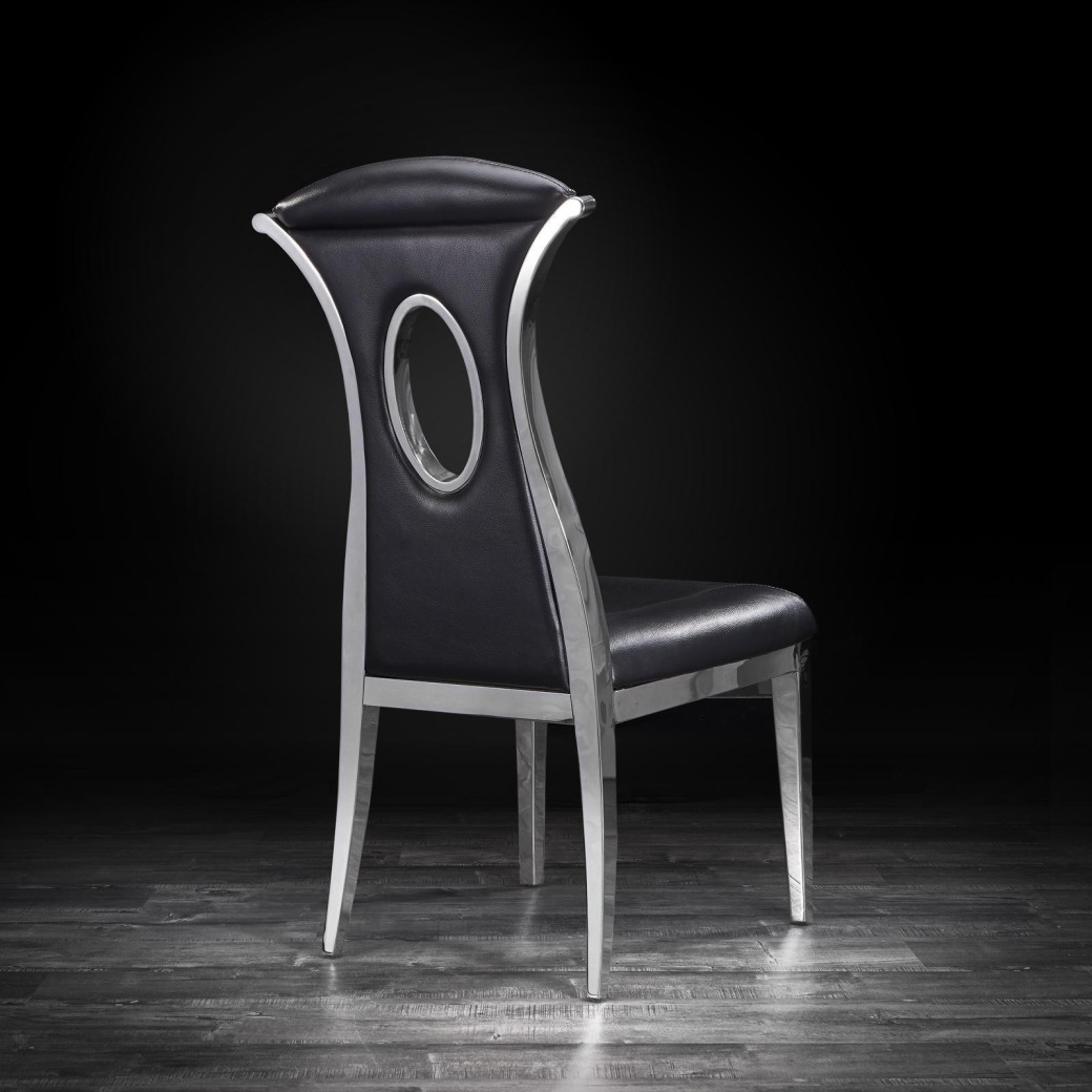 Onyx Luxury Dining Chair Silver / Black By Roberto Grassie