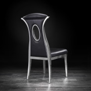 Onyx Luxury Dining Chair Silver / Black By Roberto Grassie