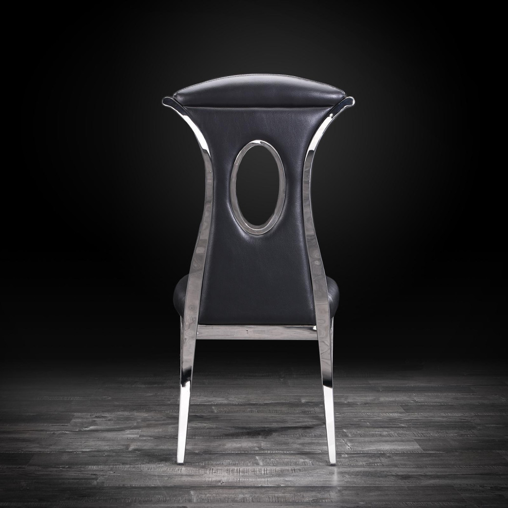 Onyx Luxury Dining Chair Silver / Black By Roberto Grassie