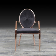 Regina Dining Arm Chair Rose Gold / Black By Roberto Grassie