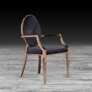 Regina Dining Arm Chair Rose Gold / Black By Roberto Grassie