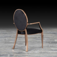 Regina Dining Arm Chair Rose Gold / Black By Roberto Grassie