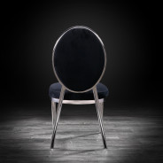 Regina Silver / Black Luxury Dining Chair By Roberto Grassie