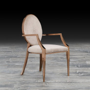 Regina Dining Arm Chair Rose Gold / Taupe By Roberto Grassie