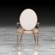 Regina Dining Arm Chair Rose Gold / Taupe By Roberto Grassie