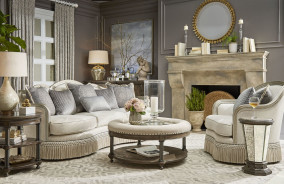 European-inspired Giovanna Bezel Sofa By A.R.T. Furniture