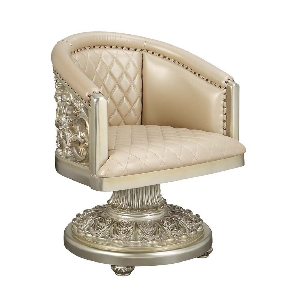 DN01208 7PC Dining Set & 6 Arm Chairs Antique Gold Finish Sorina Collection By Acme Furniture
